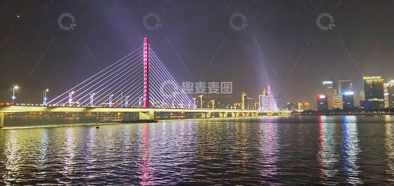 高清大图下载【趣麦麦图】钱塘江江面西兴大桥桥梁城市地标