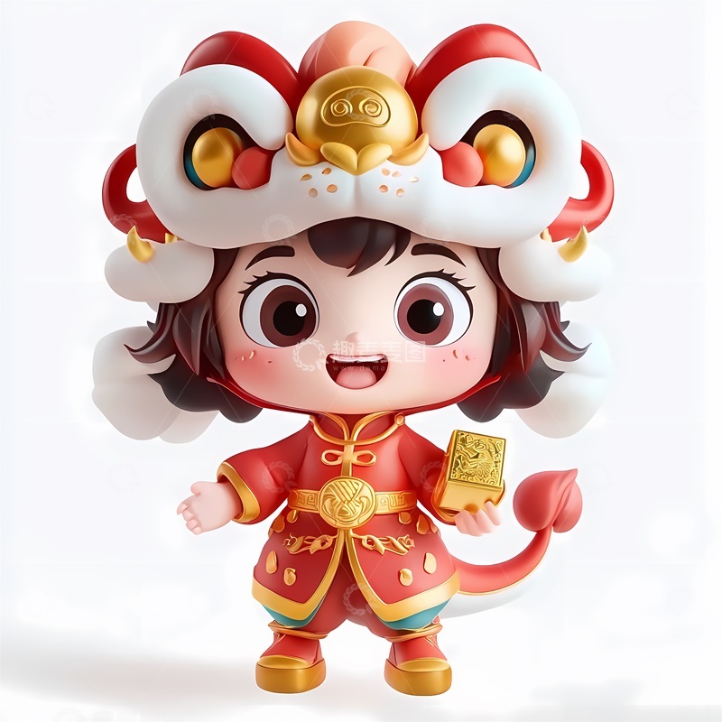 高清大图下载【趣麦麦图】卡通中国风新年童子贺岁图