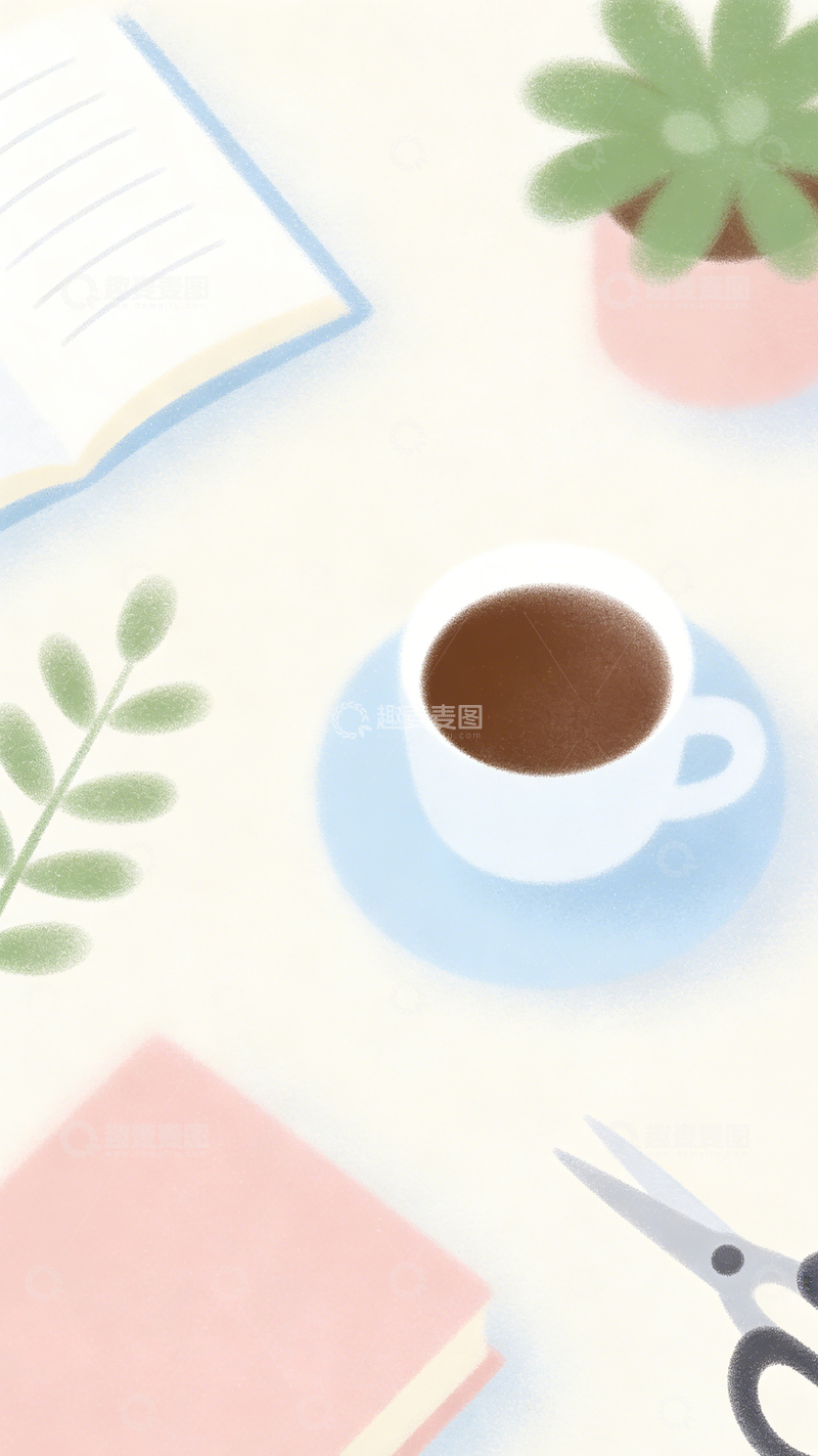 高清大图下载【趣麦麦图】温馨桌面插画设计素材
