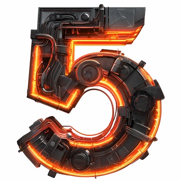 科幻数字5字体设计