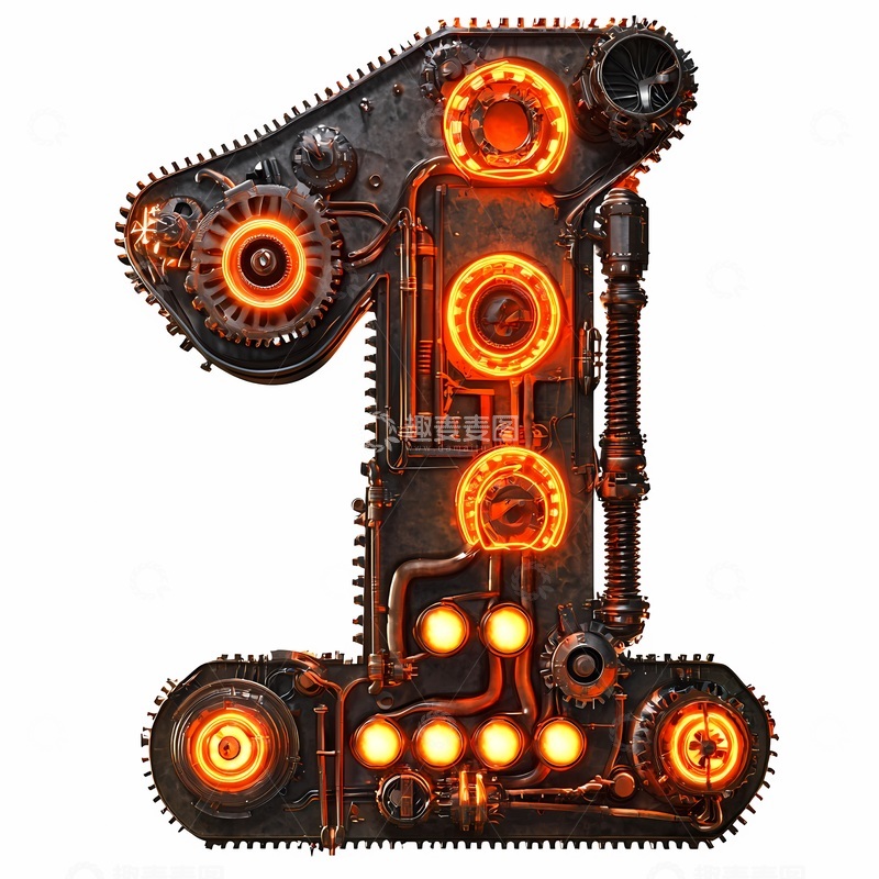 高清大图下载【趣麦麦图】蒸汽朋克数字艺术字体设计