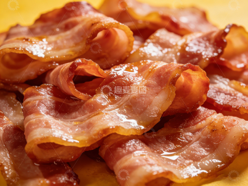 高清大图下载【趣麦麦图】桌子上一堆微焦的培根