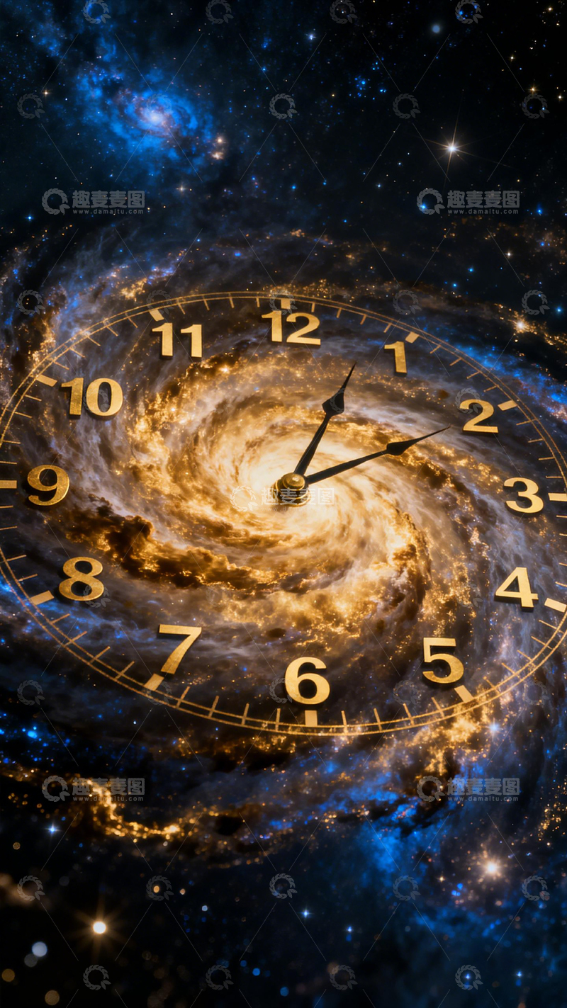 高清大图下载【趣麦麦图】宇宙时钟科幻设计