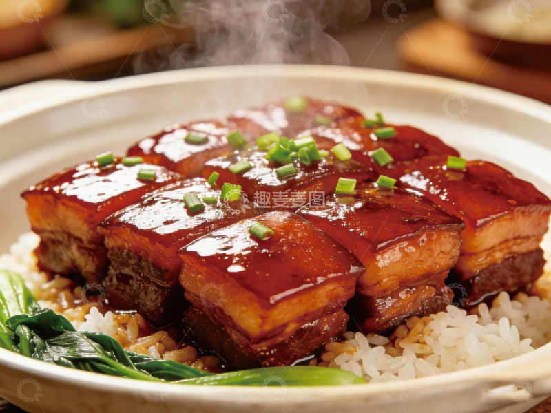 高清大图下载【趣麦麦图】中式红烧肉盖饭美食摄影图片