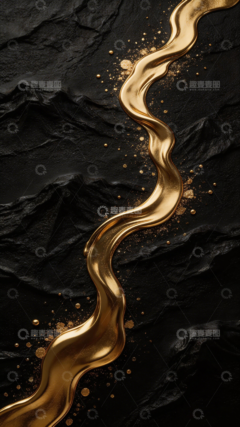 高清大图下载【趣麦麦图】黑金艺术抽象线条设计图案