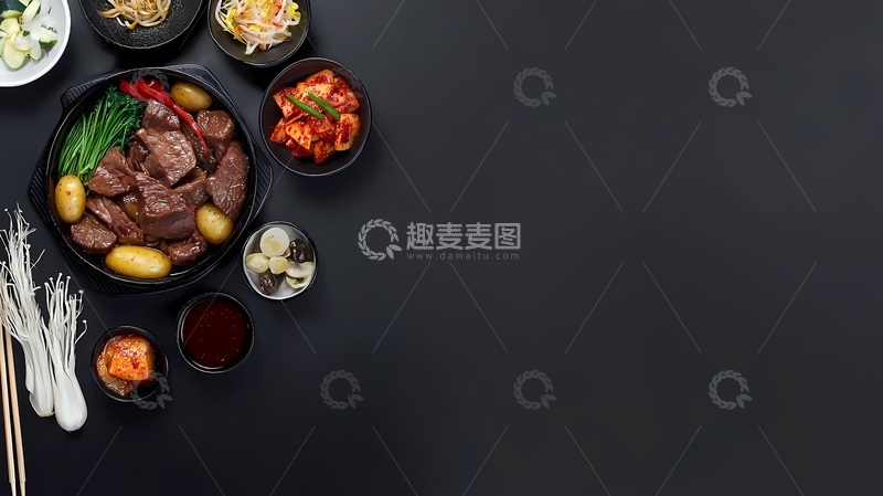 高清大图下载【趣麦麦图】韩式烤肉大餐美食摄影