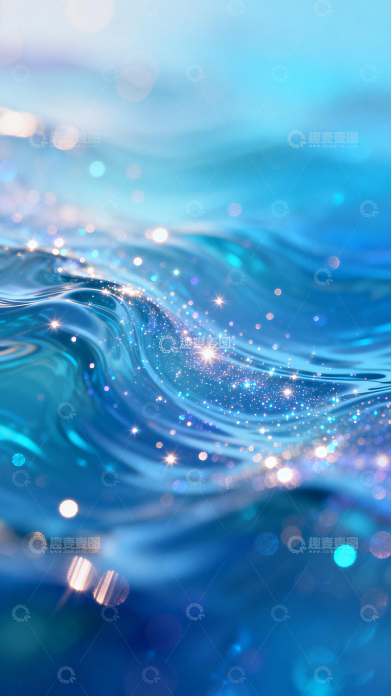 高清大图下载【趣麦麦图】梦幻水波纹闪金光