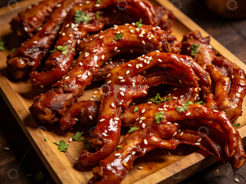高清大图下载【趣麦麦图】美味烤排骨木板摆盘