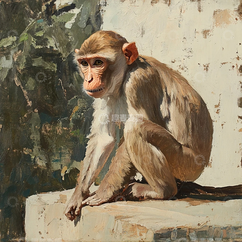 高清大图下载【趣麦麦图】灵魂触碰的猿猴孤影