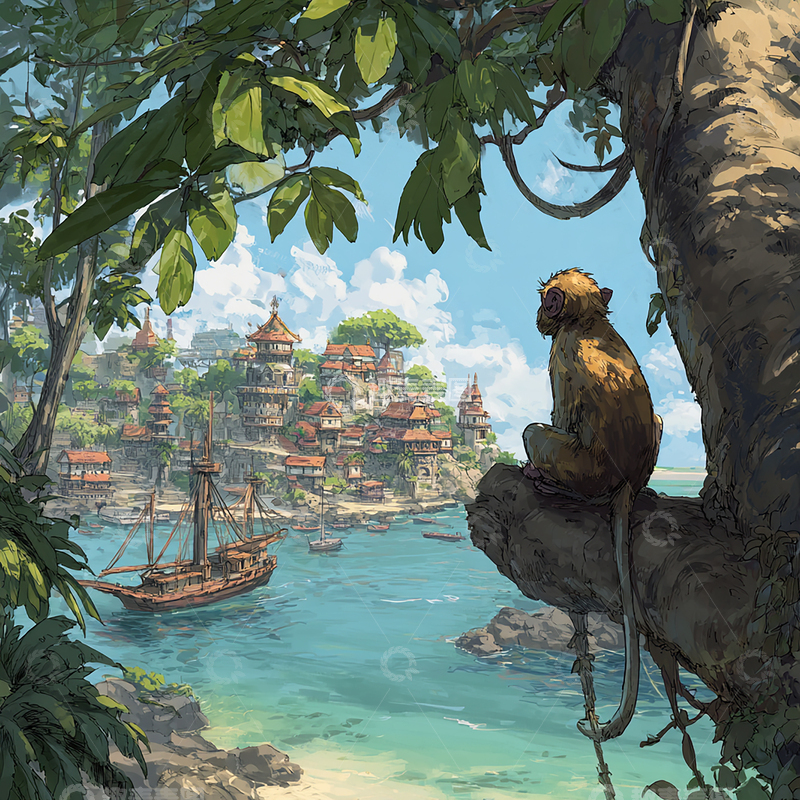 高清大图下载【趣麦麦图】树梢上的神秘观察者