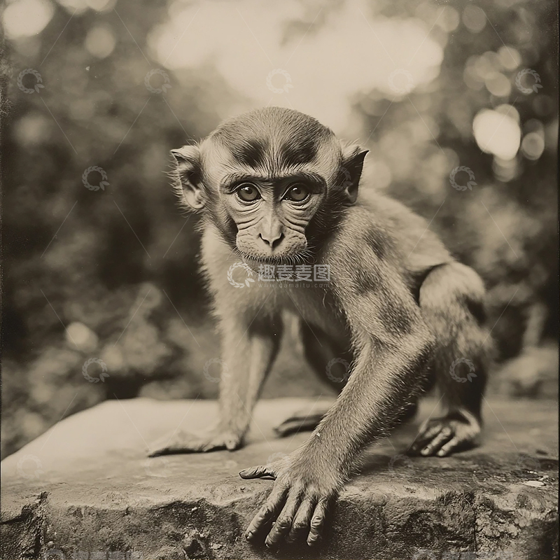 高清大图下载【趣麦麦图】灵魂深邃的猴子凝视