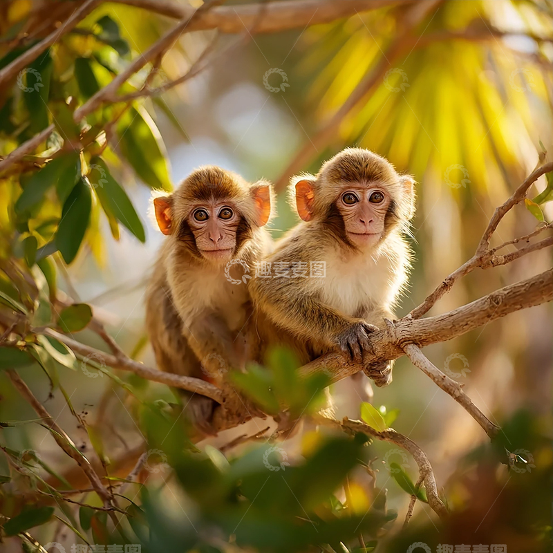 高清大图下载【趣麦麦图】树梢上的双子奇遇记