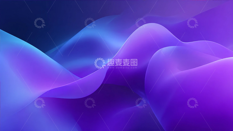高清大图下载【趣麦麦图】梦幻紫色波浪的奇幻之旅