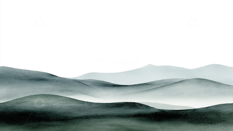 高清大图下载【趣麦麦图】水墨苍茫山丘幻境