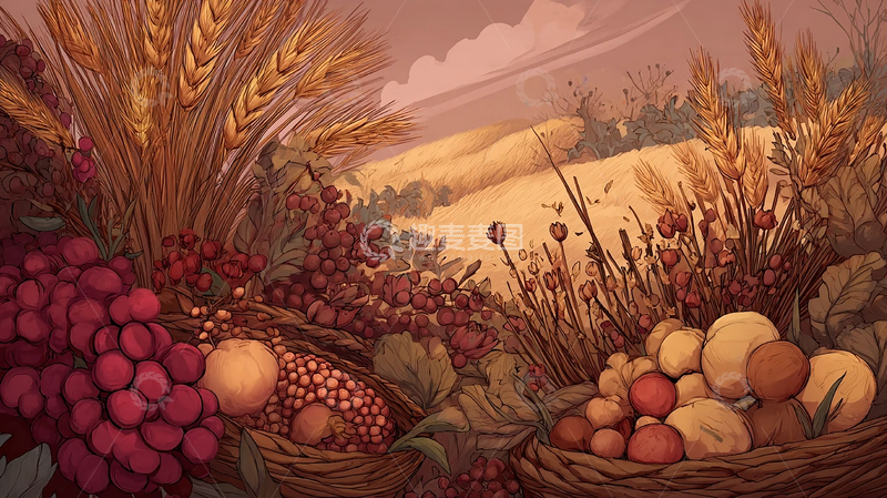 高清大图下载【趣麦麦图】秋日丰收的田野风光