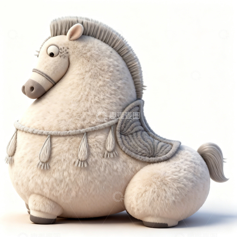 高清大图下载【趣麦麦图】毛绒动物小马玩具造型设计