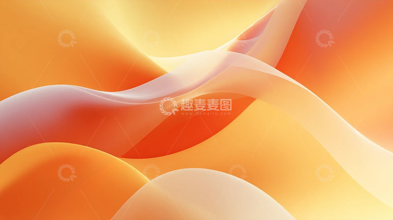 高清大图下载【趣麦麦图】流动的橙色梦境