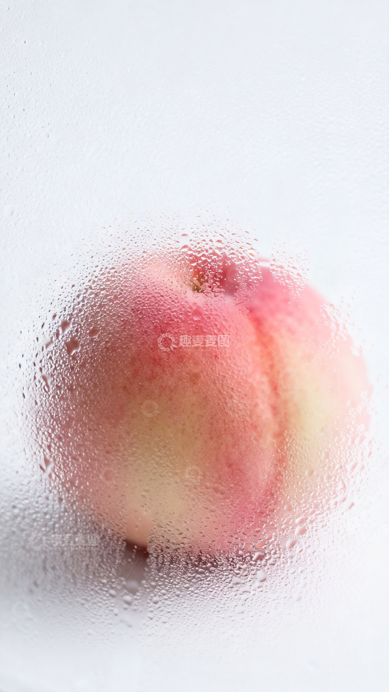 高清大图下载【趣麦麦图】水雾玻璃下的新鲜桃子6