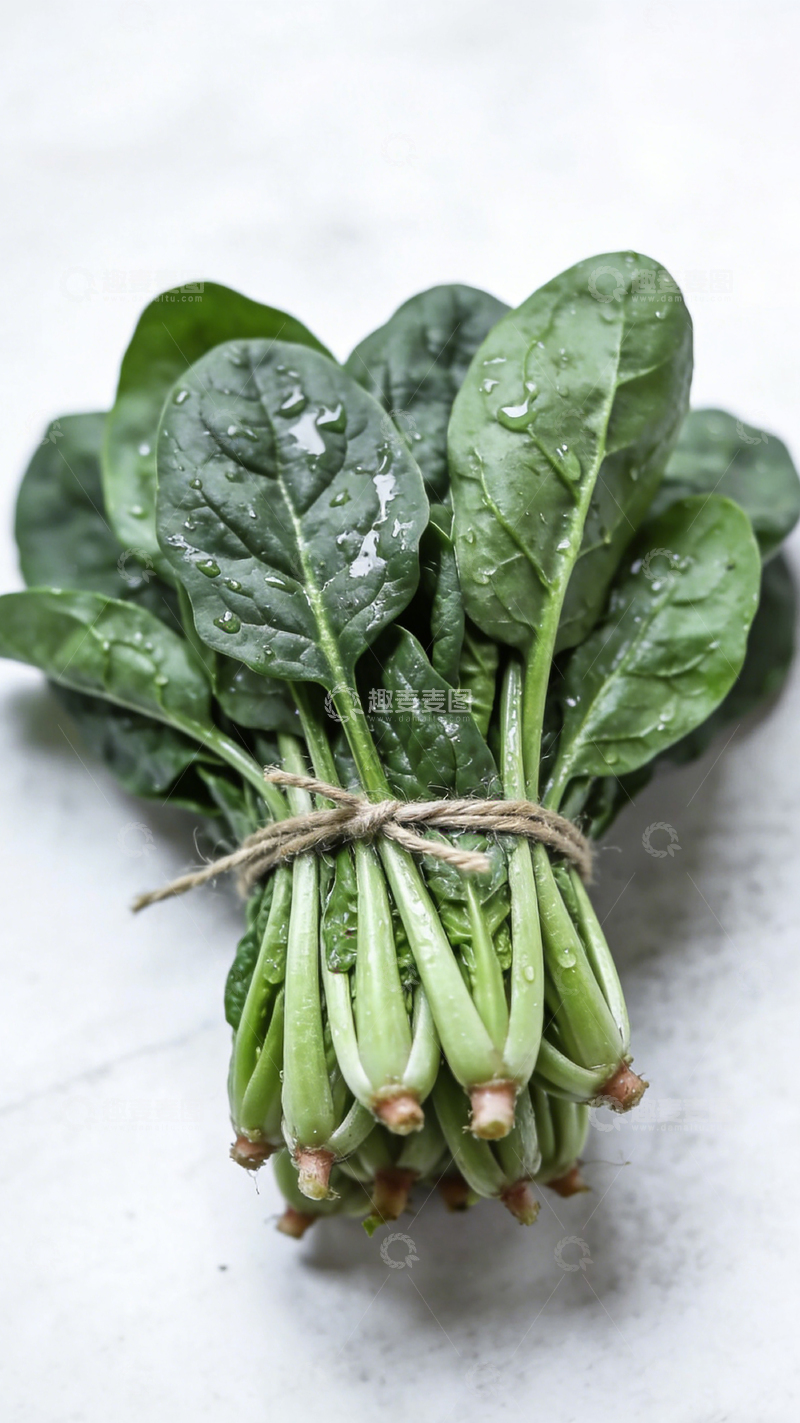高清大图下载【趣麦麦图】-新鲜菠菜束摄影图片