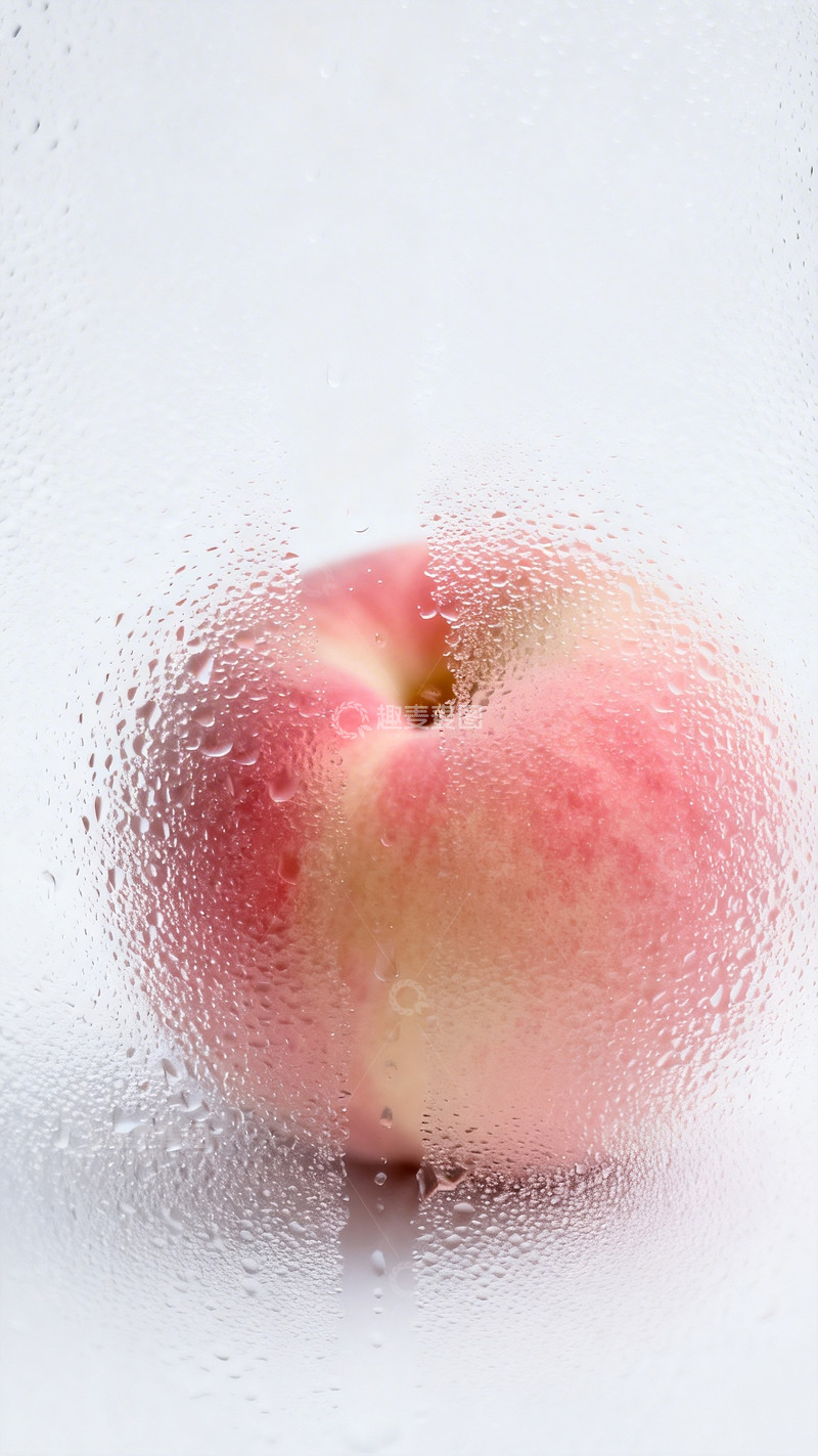 高清大图下载【趣麦麦图】水雾玻璃下的新鲜桃子7