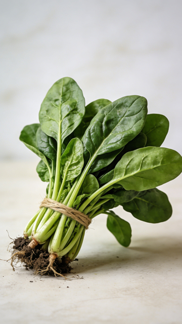 新鲜菠菜束食材摄影