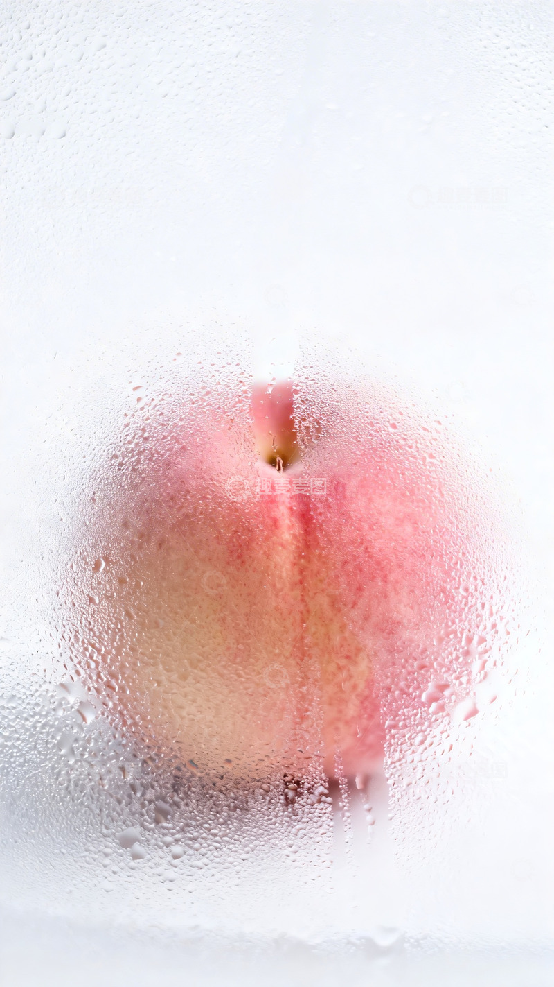 高清大图下载【趣麦麦图】水雾玻璃下的新鲜桃子8