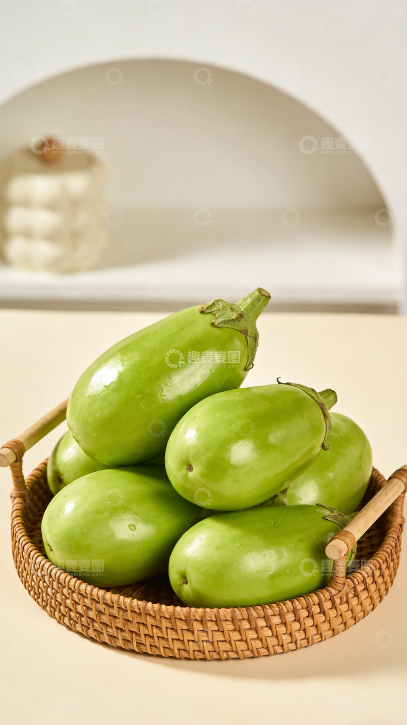 高清大图下载【趣麦麦图】绿色蔬菜篮静物摄影