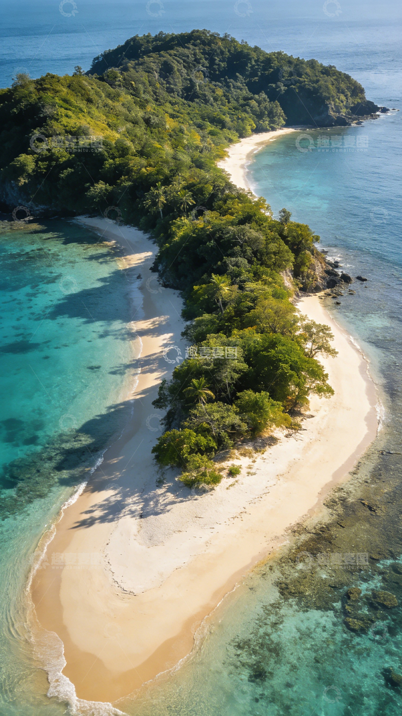 高清大图下载【趣麦麦图】热带岛屿沙滩风光航拍