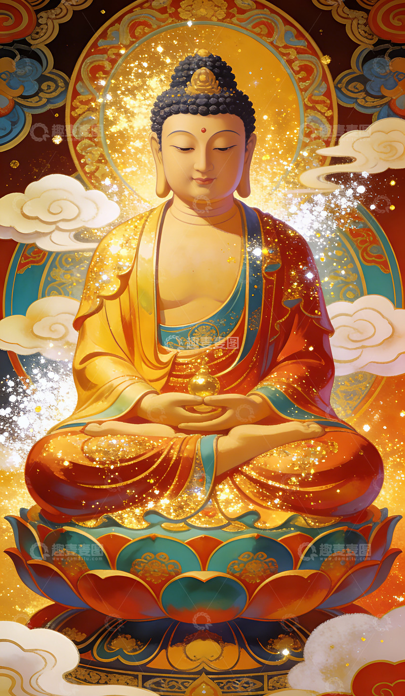 高清大图下载【趣麦麦图】佛教艺术风格画像装饰画