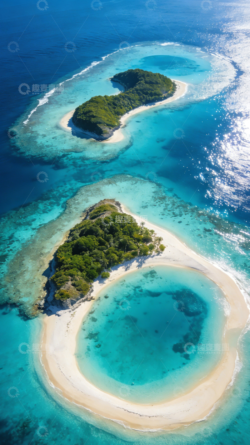 高清大图下载【趣麦麦图】热带岛屿航拍风光