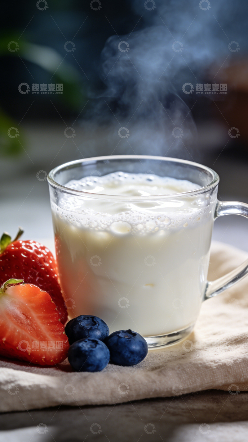 高清大图下载【趣麦麦图】热气腾腾牛奶饮品美食摄影