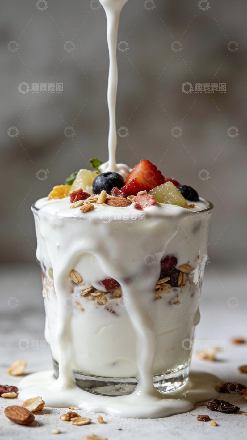 高清大图下载【趣麦麦图】酸奶水果燕麦杯美食摄影