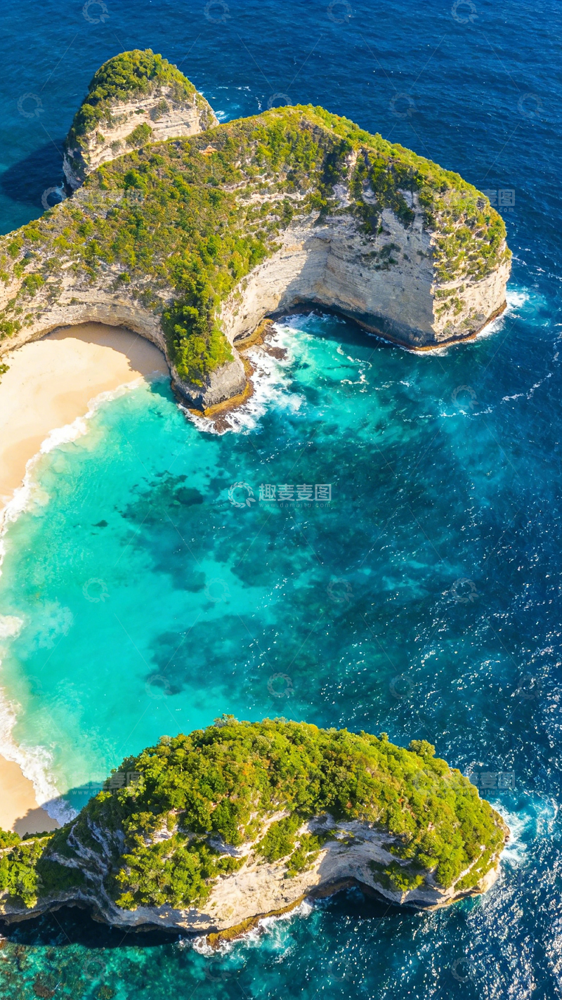 高清大图下载【趣麦麦图】碧海蓝天海岛风光航拍图