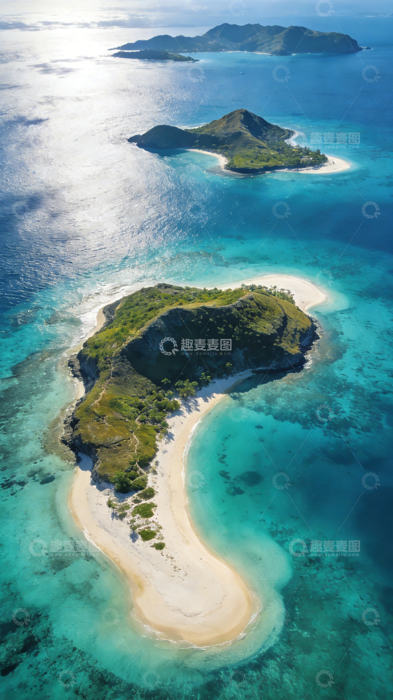 高清大图下载【趣麦麦图】海岛风光航拍自然景观