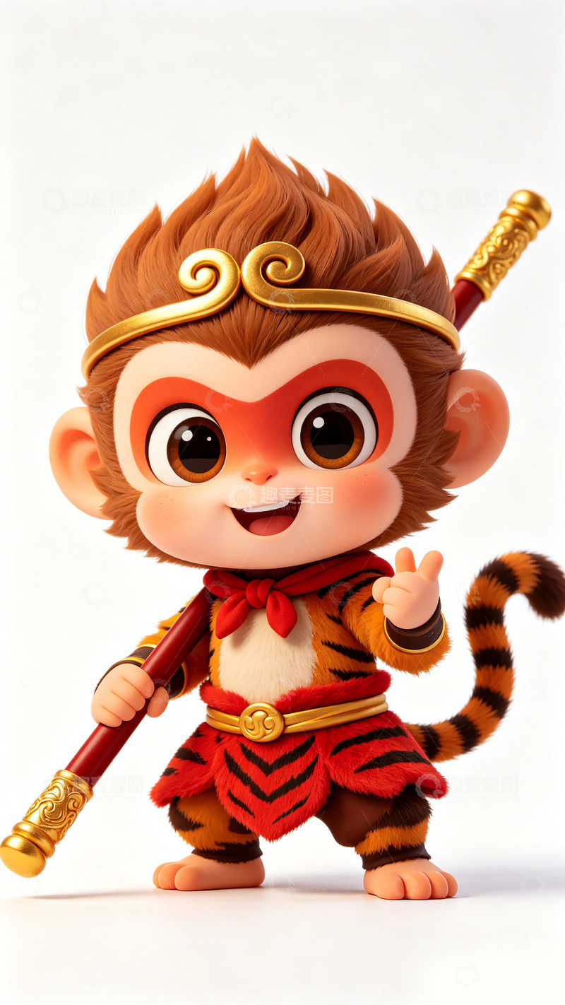 高清大图下载【趣麦麦图】卡通版孙悟空形象设计素材