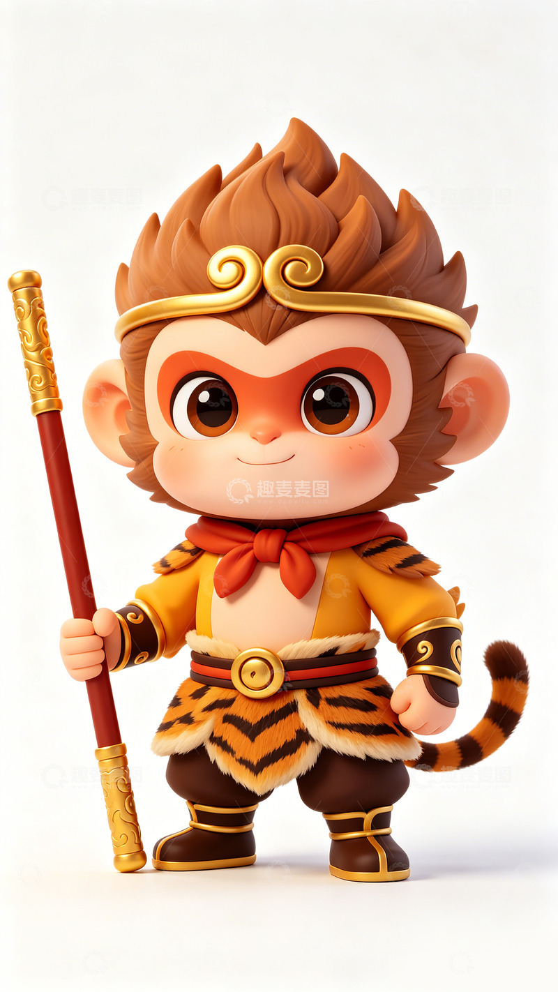 高清大图下载【趣麦麦图】可爱卡通孙悟空形象设计素材