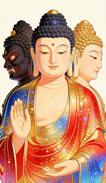 佛教艺术绘画佛像人物插画装饰画