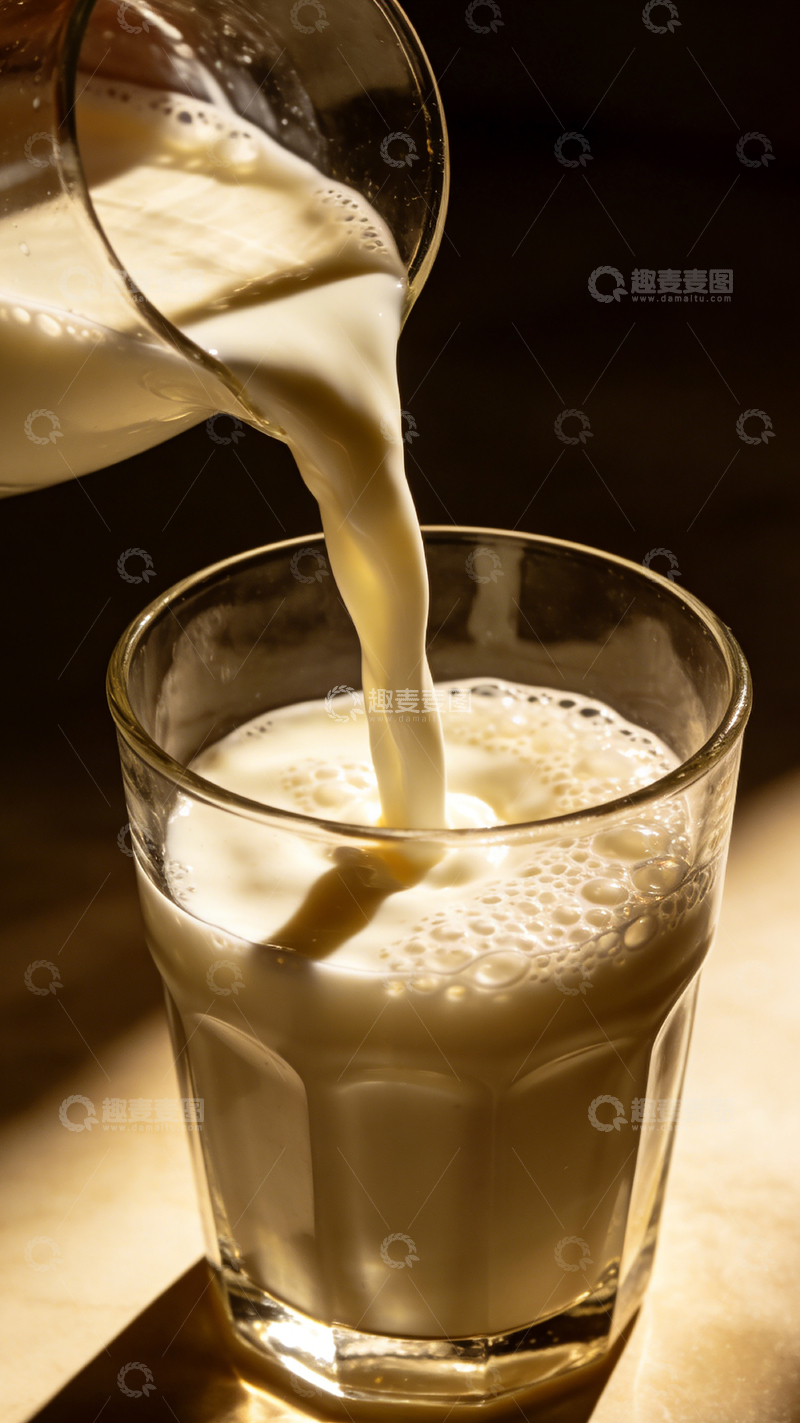 高清大图下载【趣麦麦图】倒牛奶瞬间摄影