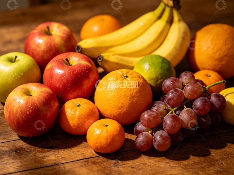 高清大图下载【趣麦麦图】木质桌面新鲜水果静物摄影