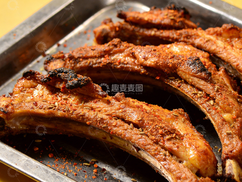 高清大图下载【趣麦麦图】烤肋排美食特写摄影图片