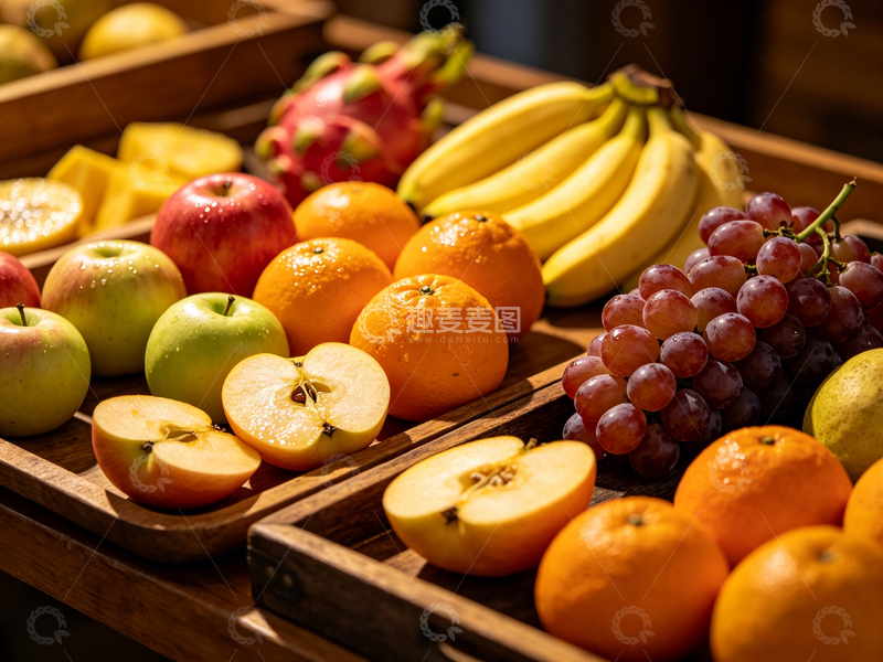 高清大图下载【趣麦麦图】新鲜水果市场展示摄影