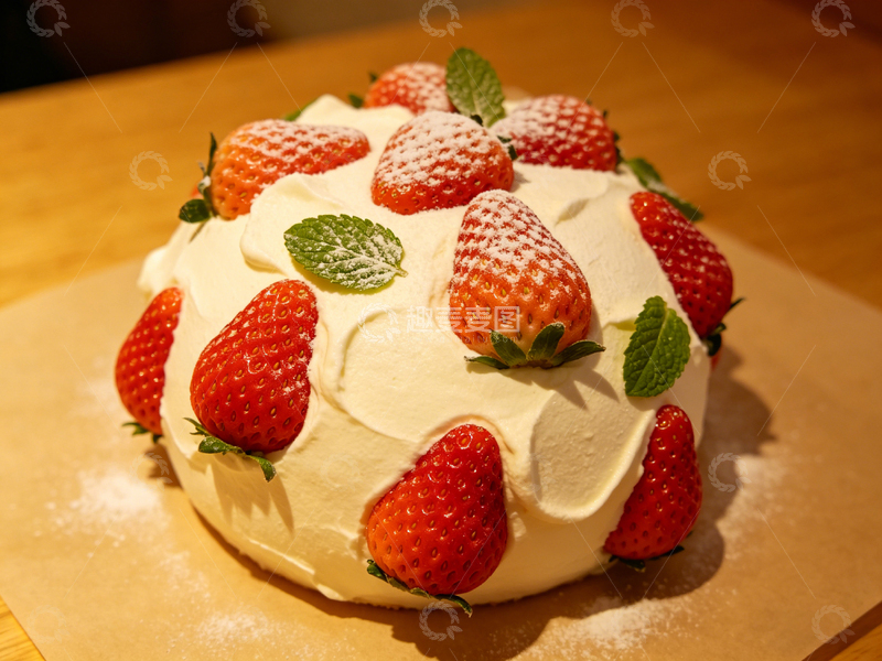 高清大图下载【趣麦麦图】精致草莓奶油蛋糕美食摄影4