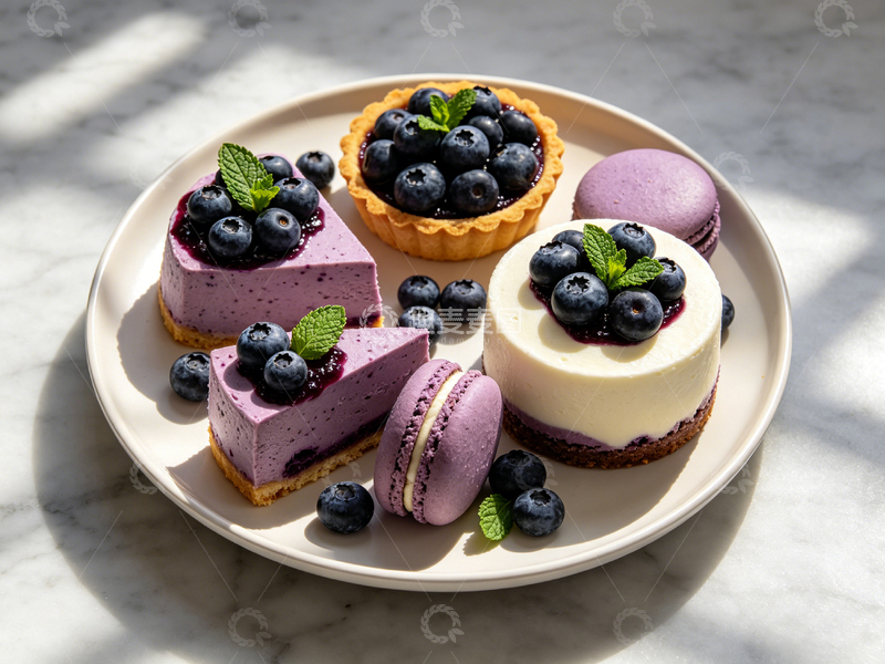高清大图下载【趣麦麦图】清新蓝莓甜点美食摄影