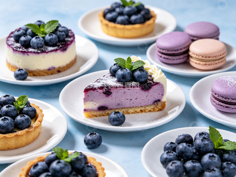 高清大图下载【趣麦麦图】蓝莓甜点美食摄影