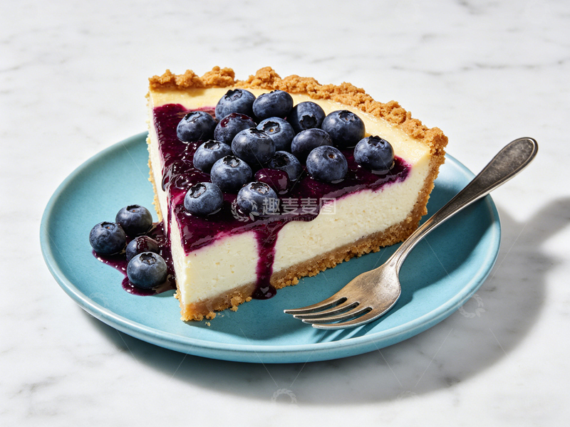 高清大图下载【趣麦麦图】蓝莓芝士蛋糕美食摄影图片