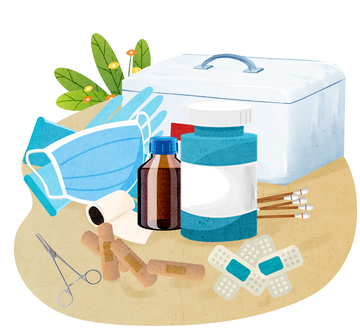 医疗急救用品插画展示