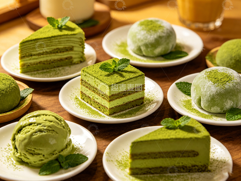 高清大图下载【趣麦麦图】抹茶甜点美食摄影图片