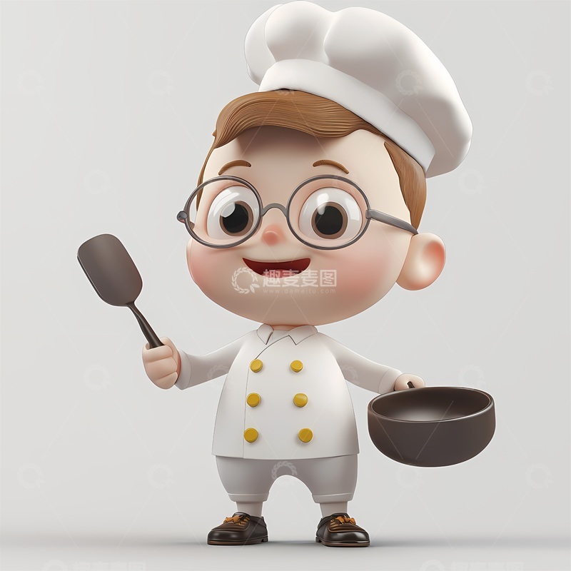 高清大图下载【趣麦麦图】卡通厨师形象设计素材广告