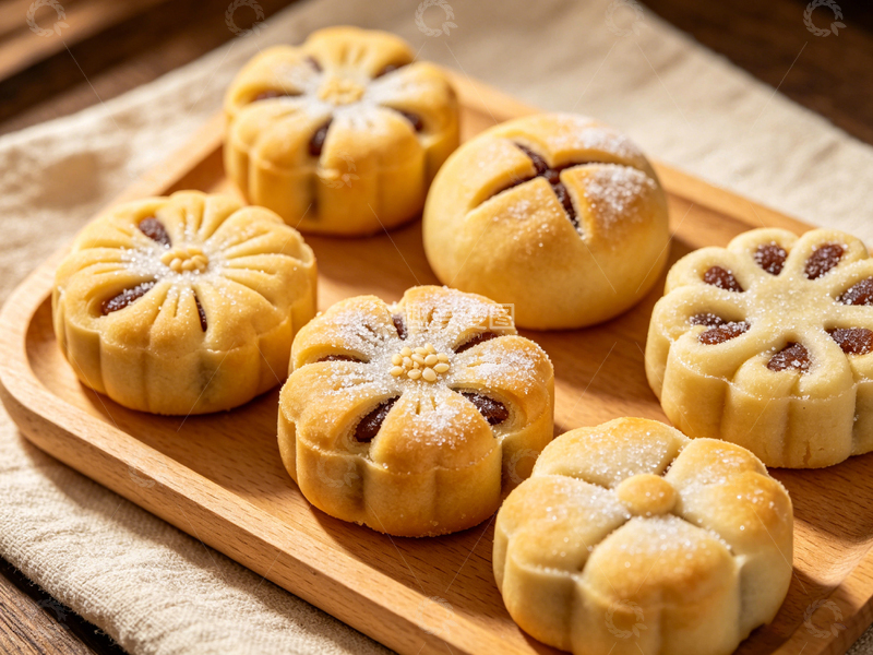 高清大图下载【趣麦麦图】木质托盘中式糕点美食摄影