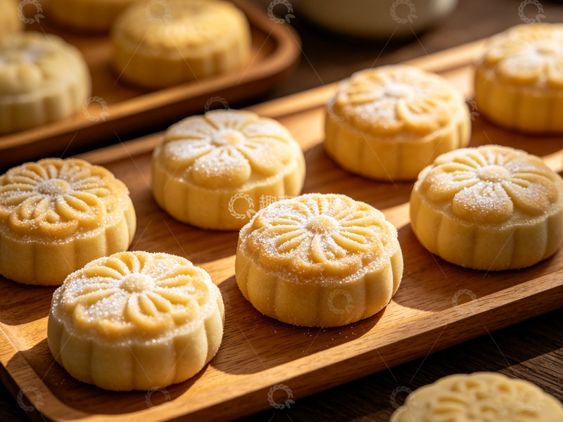 高清大图下载【趣麦麦图】烘焙风格中秋节月饼制作图片
